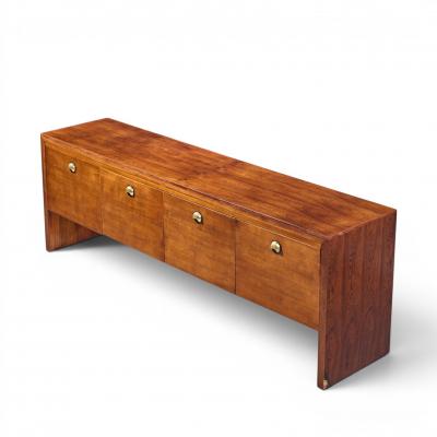 Edward Wormley Edward Wormley for Dunbar Mid Century Rosewood Oak and Brass Credenza