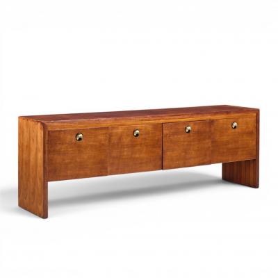 Edward Wormley Edward Wormley for Dunbar Mid Century Rosewood Oak and Brass Credenza