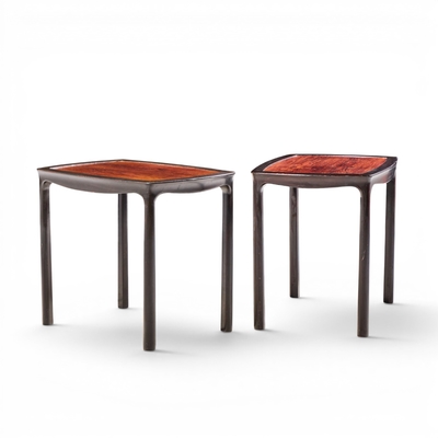 Edward Wormley Edward Wormley for Dunbar Mid Century Rosewood Side End Tables Pair