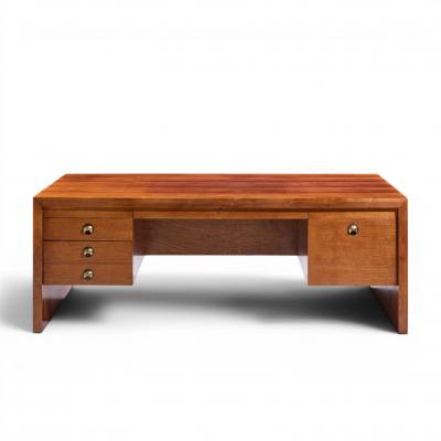Edward Wormley Edward Wormley for Dunbar Mid Century Rosewood and Brass Executive Desk