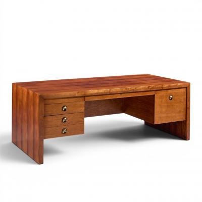 Edward Wormley Edward Wormley for Dunbar Mid Century Rosewood and Brass Executive Desk