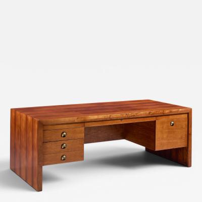 Edward Wormley Edward Wormley for Dunbar Mid Century Rosewood and Brass Executive Desk