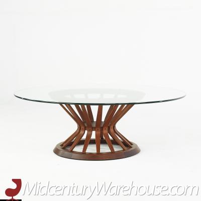 Edward Wormley Edward Wormley for Dunbar Mid Century Sheaf of Wheat Glass Top Coffee Table