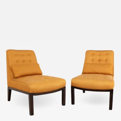 Edward Wormley Edward Wormley for Dunbar Mid Century Slipper Lounge Chairs Pair