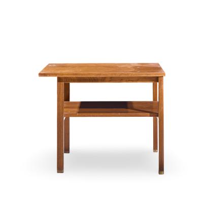 Edward Wormley Edward Wormley for Dunbar Mid Century Walnut and Brass Side End Tables Pair