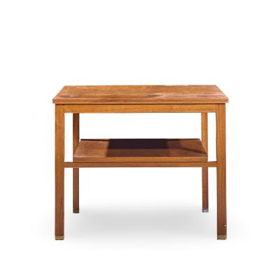 Edward Wormley Edward Wormley for Dunbar Mid Century Walnut and Brass Side End Tables Pair