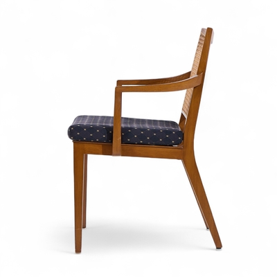 Edward Wormley Edward Wormley for Dunbar Mid Century Walnut and Cane Dining Chairs Set of 8