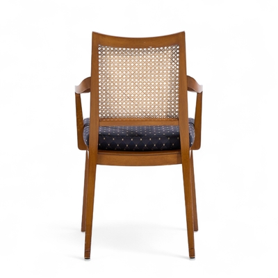 Edward Wormley Edward Wormley for Dunbar Mid Century Walnut and Cane Dining Chairs Set of 8