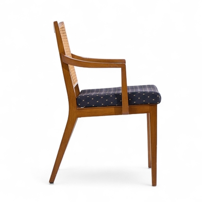 Edward Wormley Edward Wormley for Dunbar Mid Century Walnut and Cane Dining Chairs Set of 8