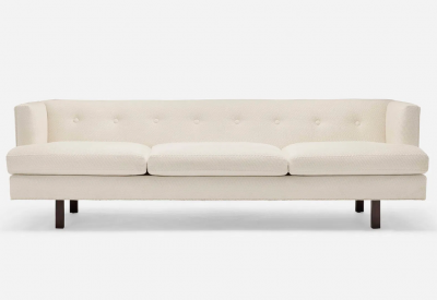 Edward Wormley Edward Wormley for Dunbar Model 2410 Sofa in Ivory Mid Century Modern Design
