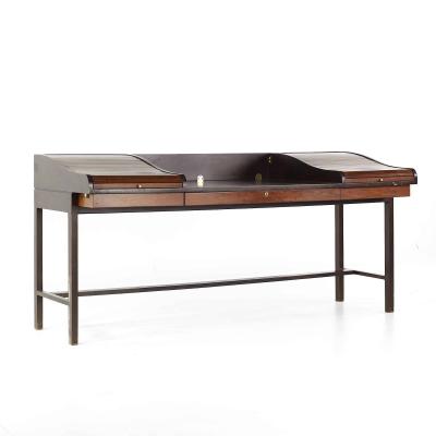 Edward Wormley Edward Wormley for Dunbar Model 452 Rosewood Tambour Door Executive Desk