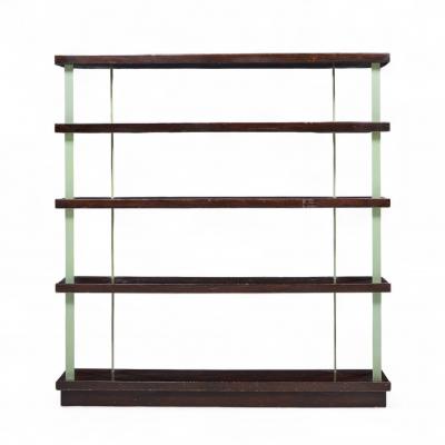Edward Wormley Edward Wormley for Dunbar Model 4568 Lacquered Steel and Mahogany Bookcase