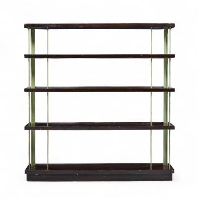 Edward Wormley Edward Wormley for Dunbar Model 4568 Lacquered Steel and Mahogany Bookcase
