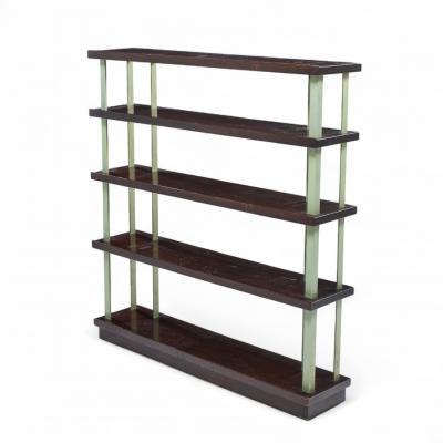 Edward Wormley Edward Wormley for Dunbar Model 4568 Lacquered Steel and Mahogany Bookcase