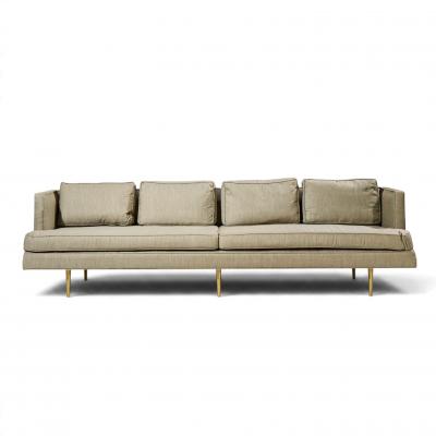 Edward Wormley Edward Wormley for Dunbar Model 4907 Mid Century Brass Leg Sofa