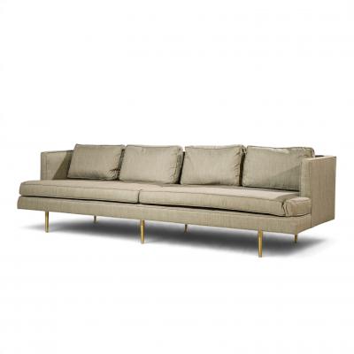 Edward Wormley Edward Wormley for Dunbar Model 4907 Mid Century Brass Leg Sofa