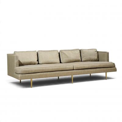 Edward Wormley Edward Wormley for Dunbar Model 4907 Mid Century Brass Leg Sofa