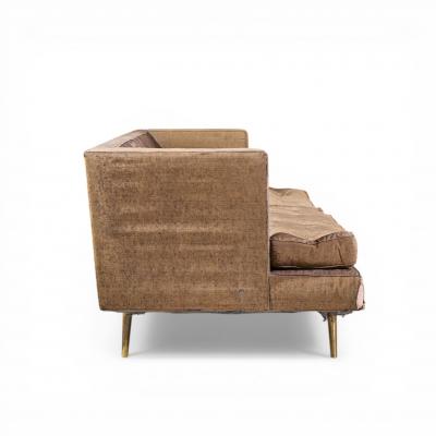 Edward Wormley Edward Wormley for Dunbar Model 4907A Mid Century Brass Leg Sofa