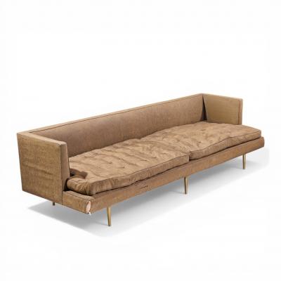 Edward Wormley Edward Wormley for Dunbar Model 4907A Mid Century Brass Leg Sofa