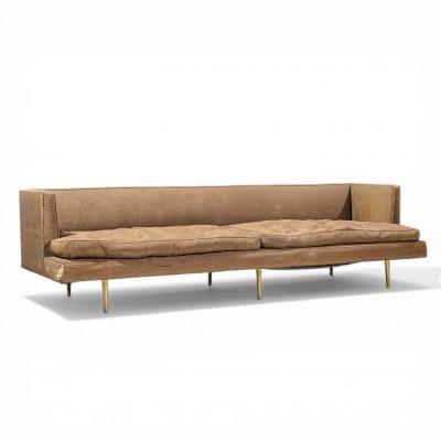 Edward Wormley Edward Wormley for Dunbar Model 4907A Mid Century Brass Leg Sofa