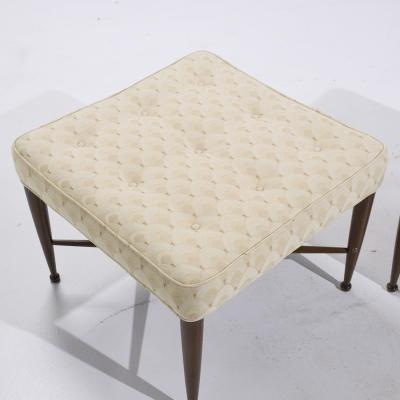 Edward Wormley Edward Wormley for Dunbar Model 5002 Mid Century Thebes Mahogany Stools Pair