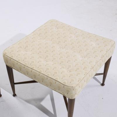 Edward Wormley Edward Wormley for Dunbar Model 5002 Mid Century Thebes Mahogany Stools Pair