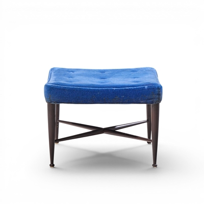 Edward Wormley Edward Wormley for Dunbar Model 5002 Mid Century Thebes Mahogany Stools Pair