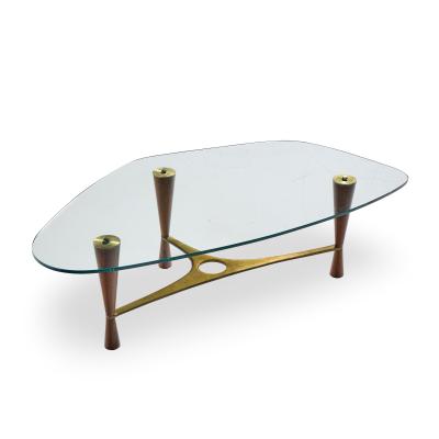 Edward Wormley Edward Wormley for Dunbar Model 5309 Mid Century Brass and Rosewood Coffee Table