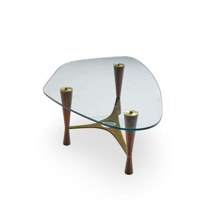 Edward Wormley Edward Wormley for Dunbar Model 5309 Mid Century Brass and Rosewood Coffee Table