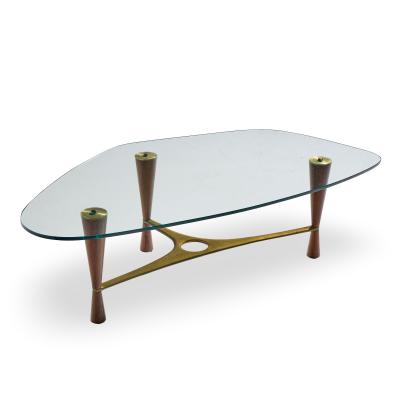 Edward Wormley Edward Wormley for Dunbar Model 5309 Mid Century Brass and Rosewood Coffee Table