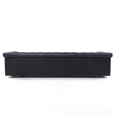 Edward Wormley Edward Wormley for Dunbar Model 5407 Mid Century Black Leather Party Sofa