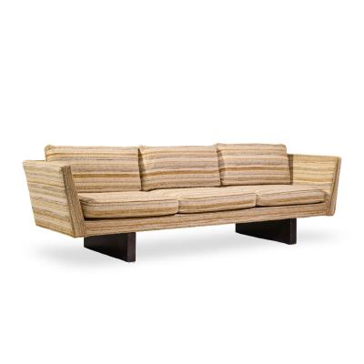 Edward Wormley Edward Wormley for Dunbar Model 5485A Mid Century Mahogany Angle Arm Sofa