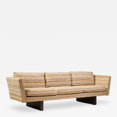 Edward Wormley Edward Wormley for Dunbar Model 5485A Mid Century Mahogany Angle Arm Sofa