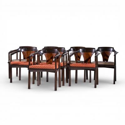 Edward Wormley Edward Wormley for Dunbar Model 935 Walnut and Rosewood Chairs Set of 8