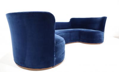Edward Wormley Edward Wormley for Dunbar Oasis Sofa in Navy Blue Velvet