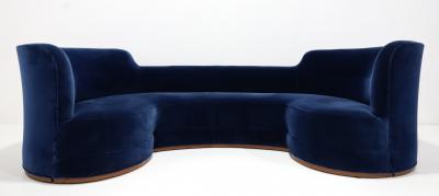 Edward Wormley Edward Wormley for Dunbar Oasis Sofa in Navy Blue Velvet