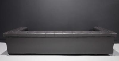 Edward Wormley Edward Wormley for Dunbar Party Sofa Model 5407 in Dark Gray Leather