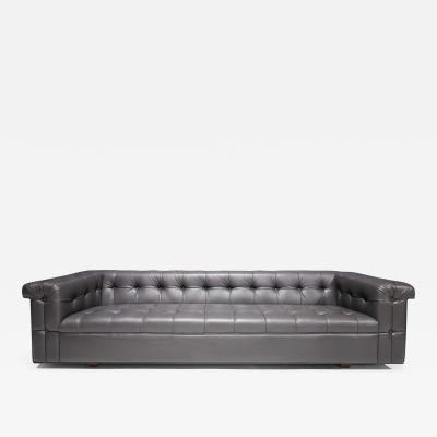 Edward Wormley Edward Wormley for Dunbar Party Sofa Model 5407 in Dark Gray Leather