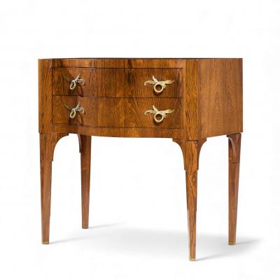 Edward Wormley Edward Wormley for Dunbar Rosewood and Brass Commode Console Chest of Drawers