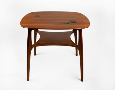 Edward Wormley Edward Wormley for Dunbar Sculptural Janus Table with Natzler Tiles Model