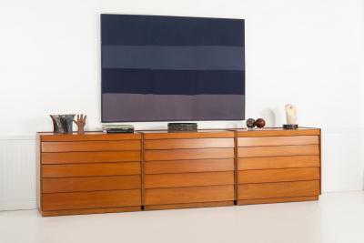 Edward Wormley Edward Wormley for Dunbar Set of 3 Louver Drawer Dressers