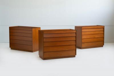 Edward Wormley Edward Wormley for Dunbar Set of 3 Louver Drawer Dressers