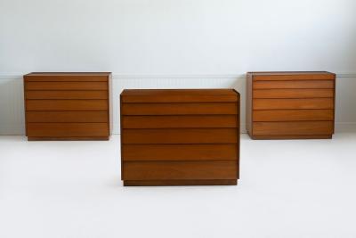 Edward Wormley Edward Wormley for Dunbar Set of 3 Louver Drawer Dressers