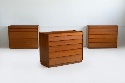 Edward Wormley Edward Wormley for Dunbar Set of 3 Louver Drawer Dressers