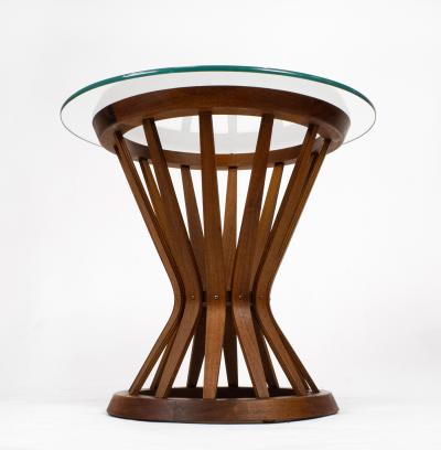 Edward Wormley Edward Wormley for Dunbar Sheaf of Wheat Side Table in Mahogany with Glass Top