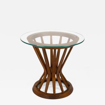 Edward Wormley Edward Wormley for Dunbar Sheaf of Wheat Side Table in Mahogany with Glass Top