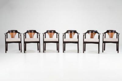 Edward Wormley Edward Wormley for Dunbar Six Dining Chairs Model 935 Horseshoe Chairs 1965c 