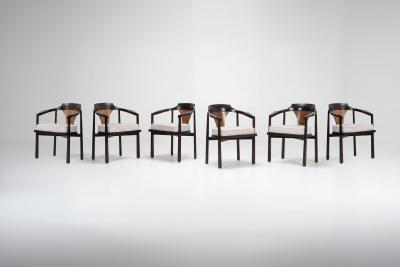 Edward Wormley Edward Wormley for Dunbar Six Dining Chairs Model 935 Horseshoe Chairs 1965c 