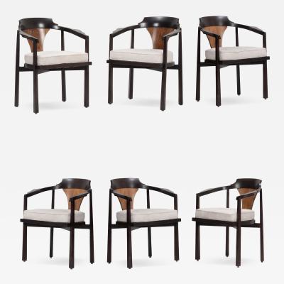 Edward Wormley Edward Wormley for Dunbar Six Dining Chairs Model 935 Horseshoe Chairs 1965c 