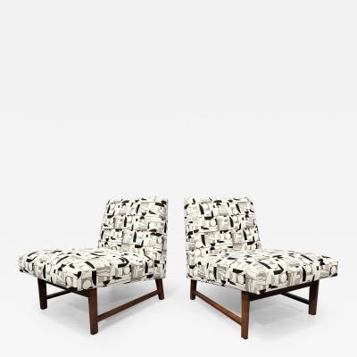 Edward Wormley Edward Wormley for Dunbar Slipper Chairs in French Fabric